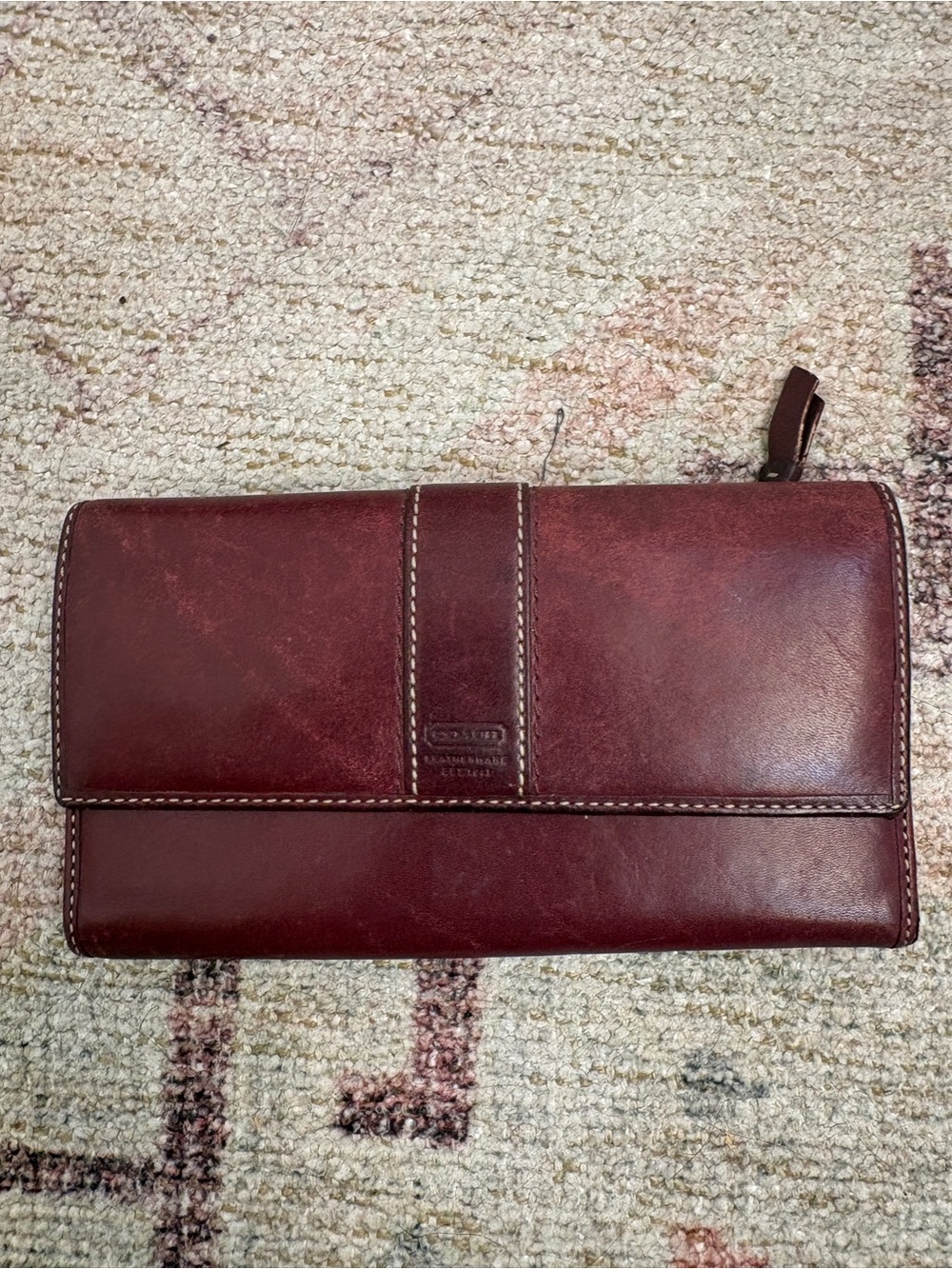 Coach Burgundy Leather Continental Wallet
